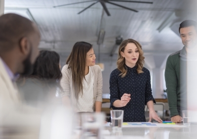 Business Owner Meeting with Employees